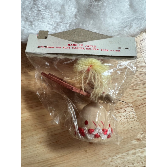 Vintage Santa’s World Wooden Angel Christmas Ornament Holiday Red White NEW - Picture 4 of 6